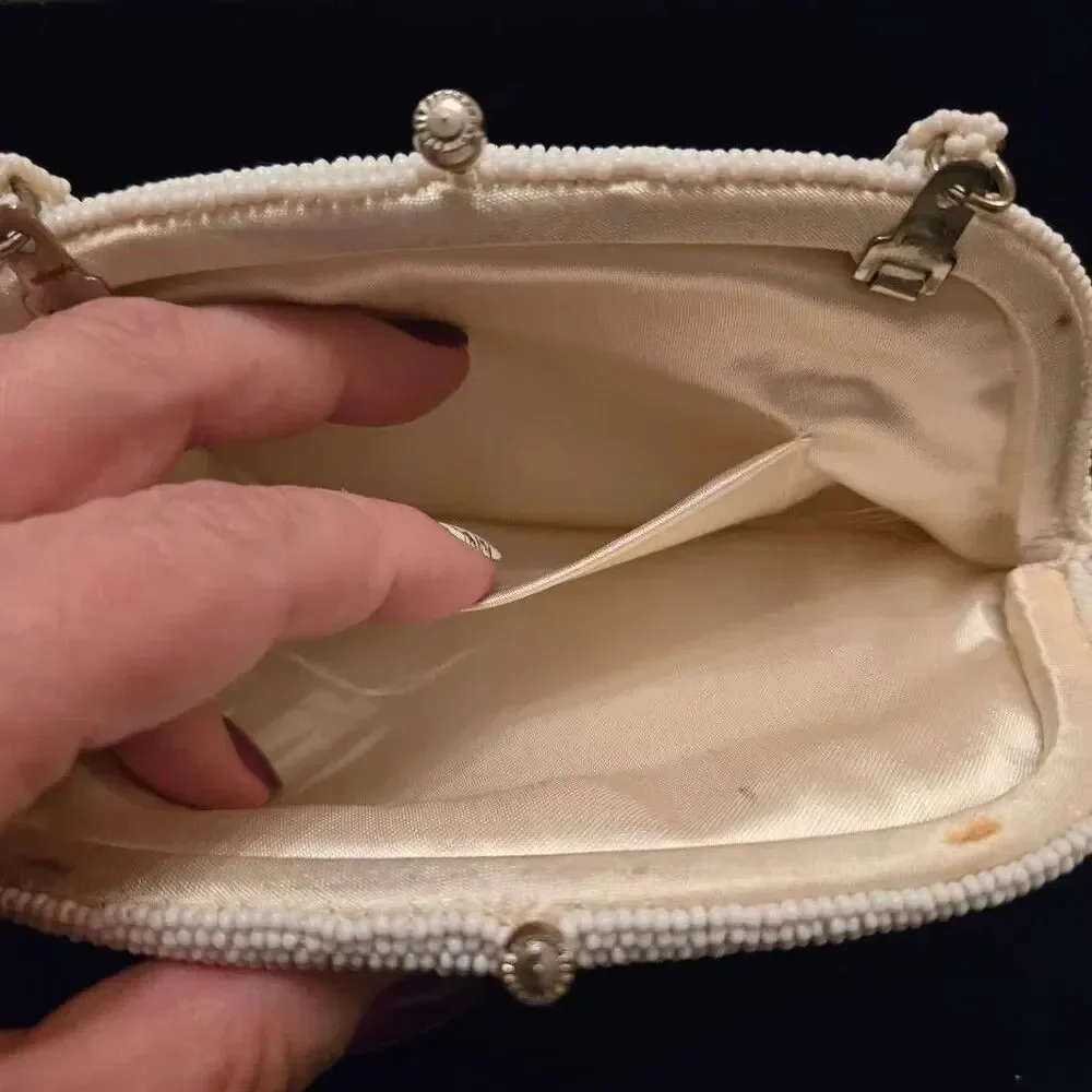 Walborg Vintage White Beaded Evening Bag Japan